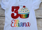 Custom Cupcake Birthday Outfit, Custom Cupcake Birthday Shirt